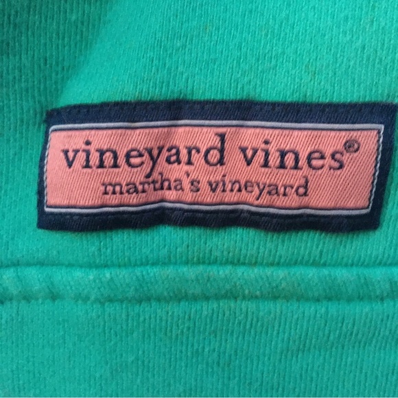 Vineyard Vines Shep Shirt Mens Small Women’s Medium  1/4 Zip Pullover Green Blue - Picture 6 of 8